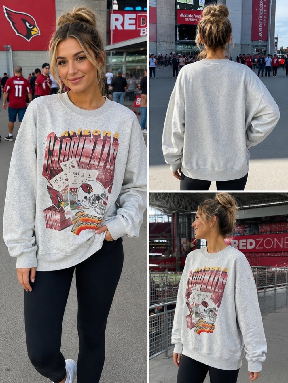 Vintage Abercrombie & Fitch x NFL Arizona Cardinals Oversized Sweatshirt Gray W